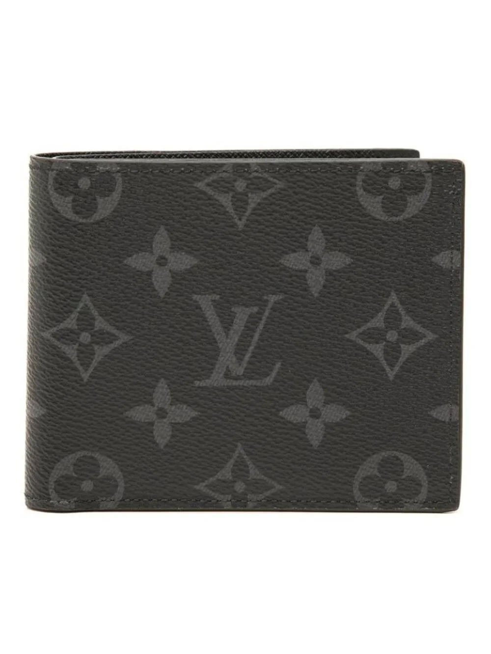 Louis Vuitton Monogram Eclipse Portefeuille Marco NM Bifold Wallet Black Leather